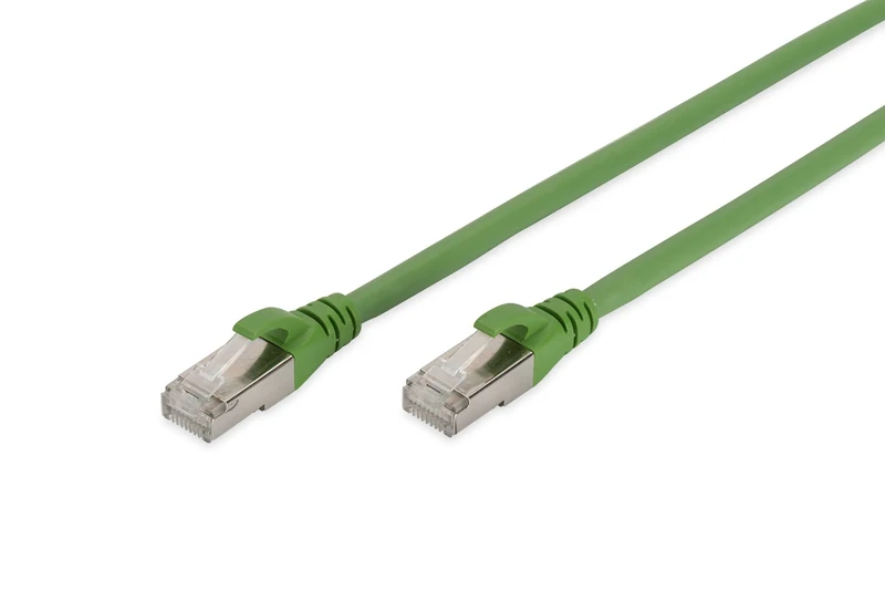 DIGITUS LAN Cable Cat 6A - 25m - PUR Network Cable - S/FTP Shielded - Oil & UV Resistant - 10 Gbps - Compatible with Cat6 - Green