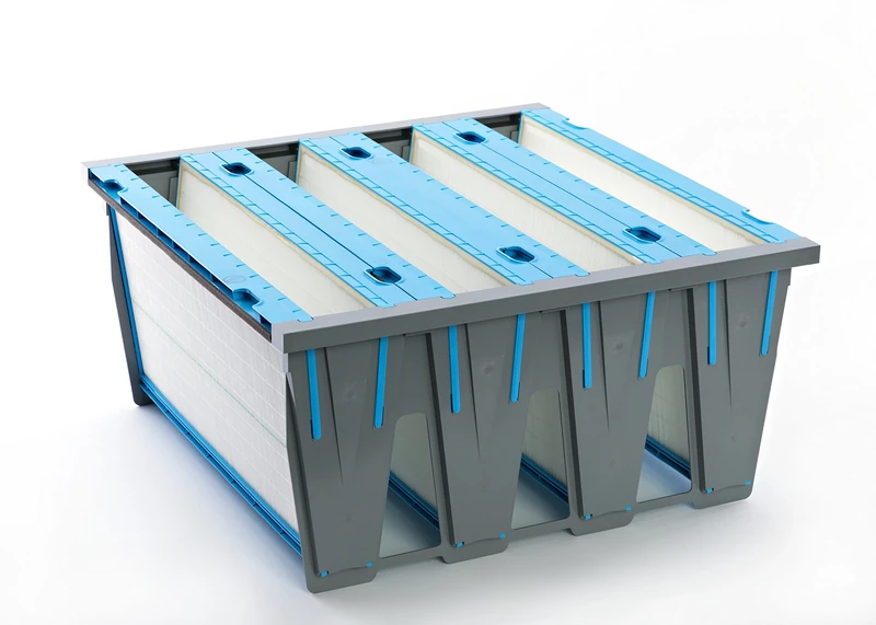 GVS Filter Technology 80.021.0001.00.AA F7 ECO 592 Assembled Bacticell, full size, Blue/White