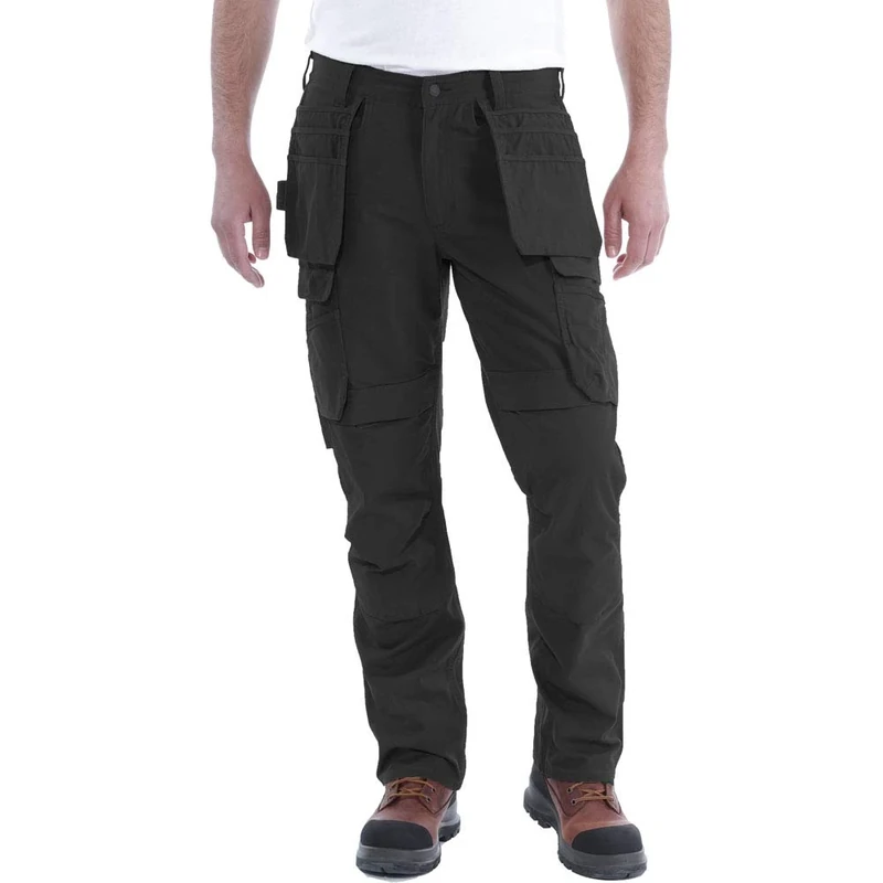 Carhartt Steel Rugged Flex Relaxed Fit Doppelfront-Cargo-Arbeitshose mit Mehreren Taschen, Herren, Schwarz, W36/L28