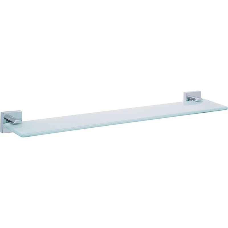 tesa Ekkro glass shelf, high gloss chromed metal, self-adhesive, adhesive mounting technology, 50mm x 600mm x 120mm