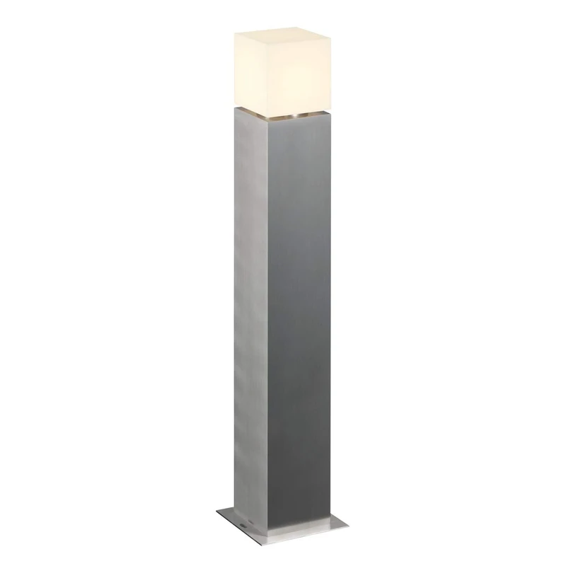 SLV Free-Standing lamp Square Pole 90 / Outdoor Illumination for Paths, Walls, entrances, LED Outdoor Garden lamp / E27 IP44 20W Stainless Steel