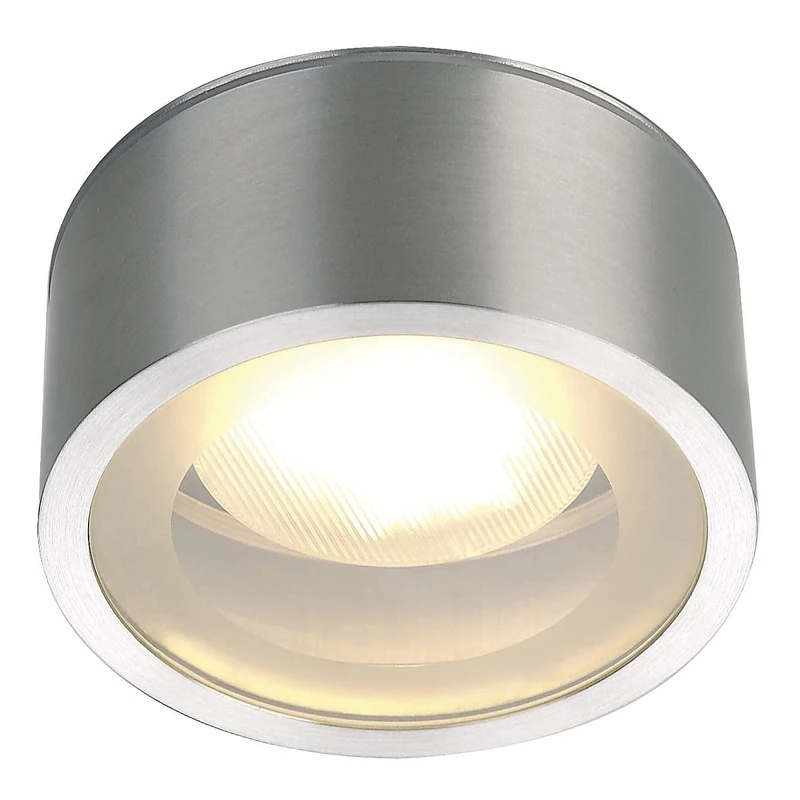 SLV Surface-Mounted Ceiling Light ROX Ceiling Out/Illumination for Walls, Paths, entrances, LED Outdoor spot, Surface-Mounted Outdoor Light, Garden lamp, Ceiling spot / GX53 IP44 11W Aluminium