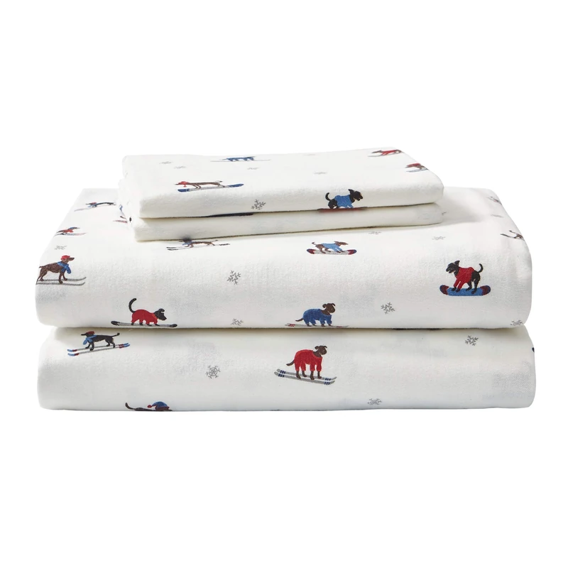 Eddie Bauer - Twin Sheets, Cotton Flannel Bedding Set, Brushed For Extra Softness, Cozy Home Decor (Ski Patrol, Twin)