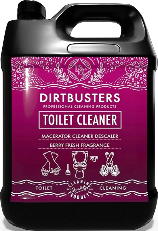 Dirtbusters Toilet Macerator Cleaner (5L) & Descaler, Deep Cleaning With Limescale Remover, Safe To Use With Pump Units, Toilets, Septic Tanks, Macerators & Urinals, Berry Fresh