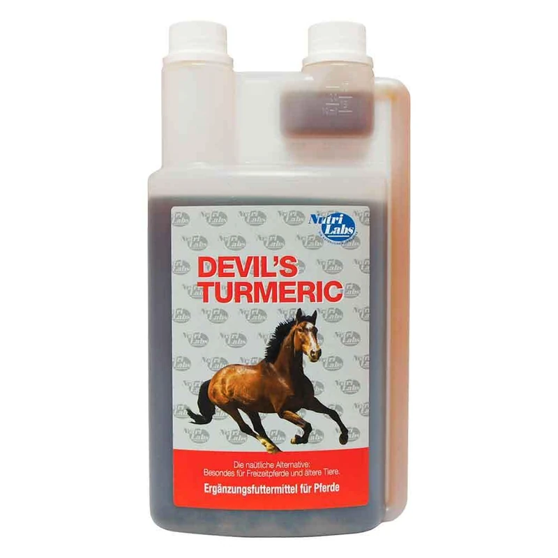 NutriLabs Devil's Turmeric Movement Juice for Horses 1 L - with Turmeric & Devil's Claw Extract - Devil's Claw Horse - Horse Dietary Supplement - Movement Horses - Turmeric Horses