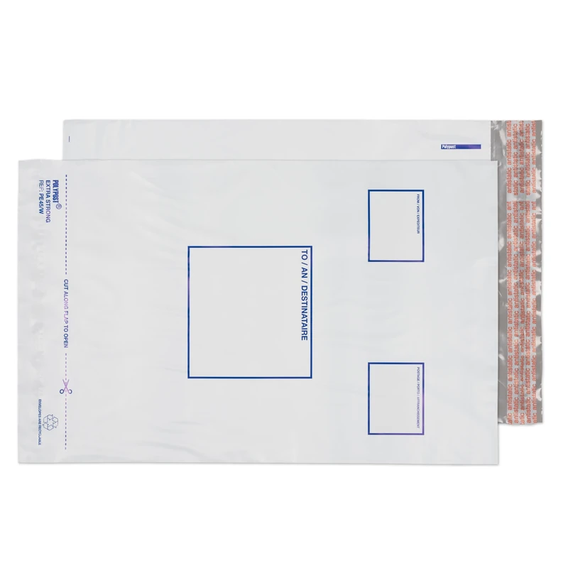 Blake Purely Packaging 255 x 350 mm Polypost Polythene Mailing Bag Envelopes Peel & Seal (PE45/W) White - Pack of 1000