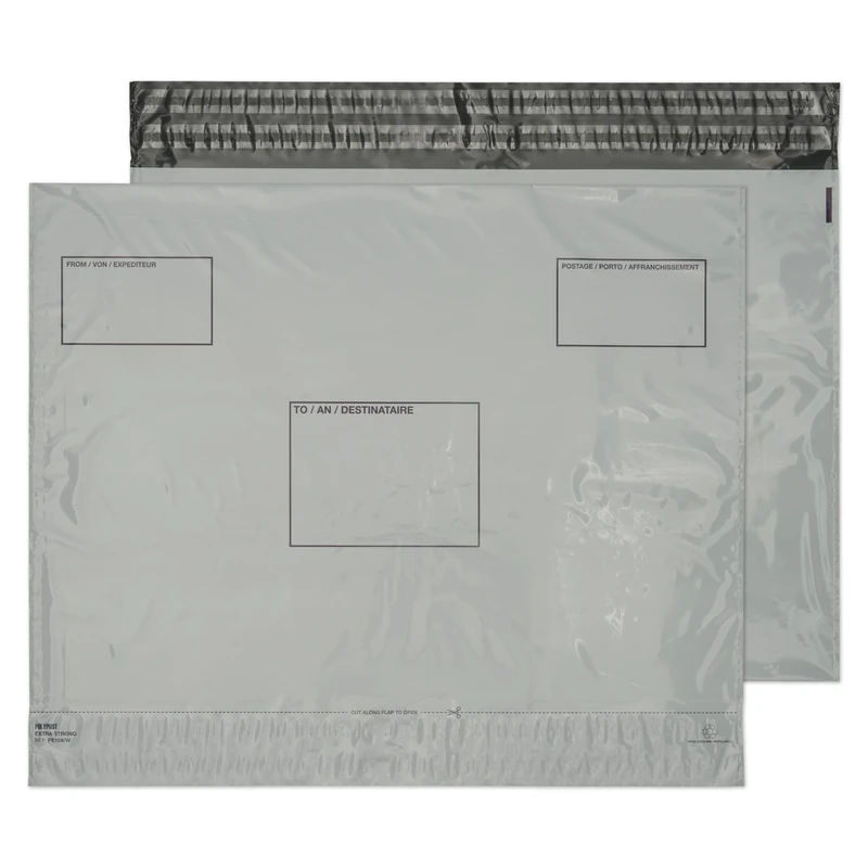 Blake Purely Packaging 395 x 400 mm Polypost Polythene Mailing Bag Envelopes Peel and Seal (PE83/W) White - Pack of 500