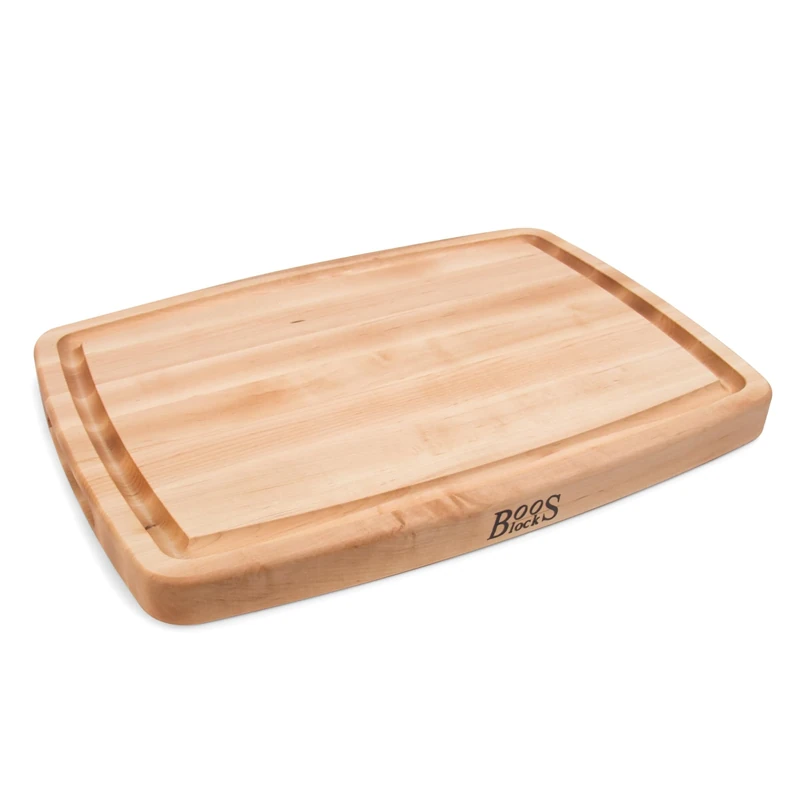 Boos Block Juice Groove Carving Board Oval - Butchers Block North American Hard Maple Chopping Board - Safe for Food Preparation - Thick 24 x 18 x 1,5 Inches