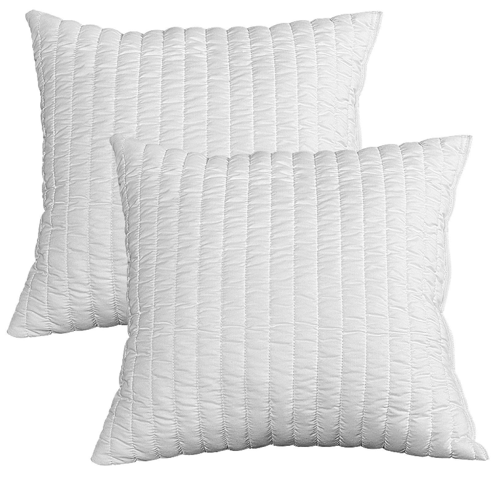 Evergreenweb - Modern Sofa Cushions 50 x 50 cm, Pair of Pillows for Bed in Memory Foam for Home or Outdoor Furniture, 15 cm High, Soft Feather Effect Padding, White Lining Offer