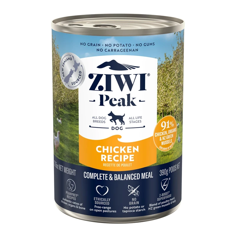 Ziwi Peak Daily Dog Grain Free New Zealand Free Range Chicken 12x390g