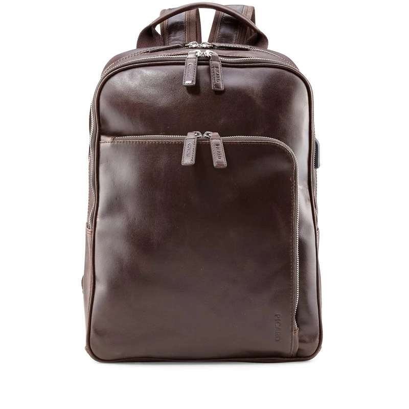 Picard Buddy Men's Buffalo Leather Backpack One Size with Zip Business Backpack, coffee, standard size, Rucksack