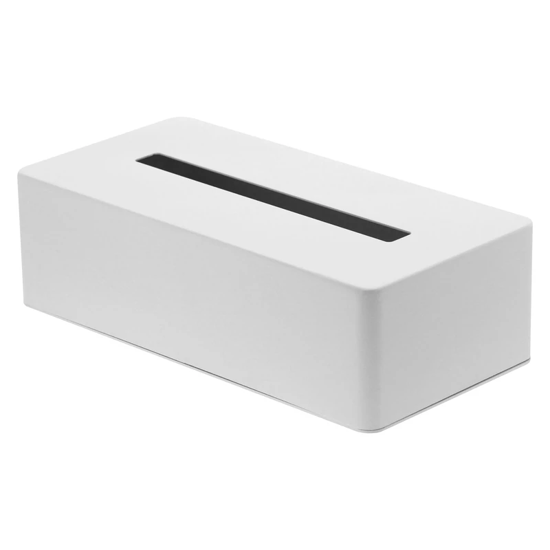 YAMAZAKI 4215 TOWER Tissue Case, white, Steel, Minimalist, 26.5 x 13.5 x 7.5 cm
