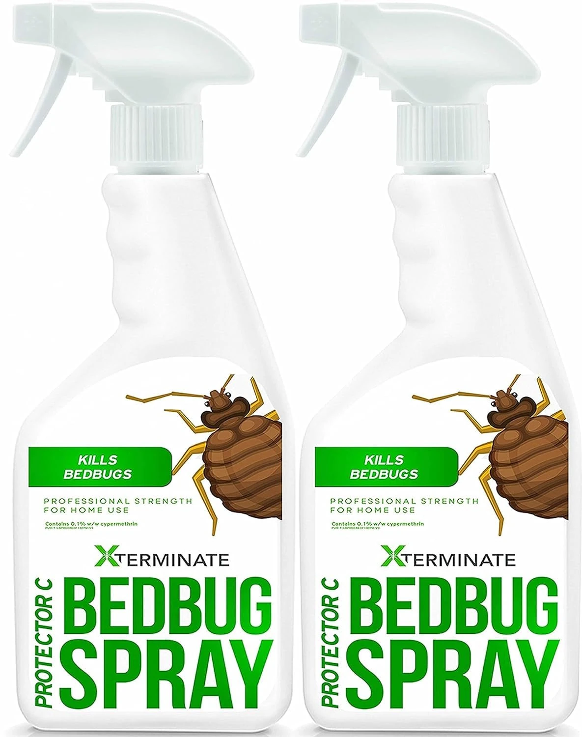 Xterminate Bed Bug Killer Spray 2L, Used By Professionals, HSE Approved High Strength, Low Toxicity, Contains Cypermethrin, Bedrooms Mattresses Carpets Furniture Kills Bugs 1L Pack of 2,Clear