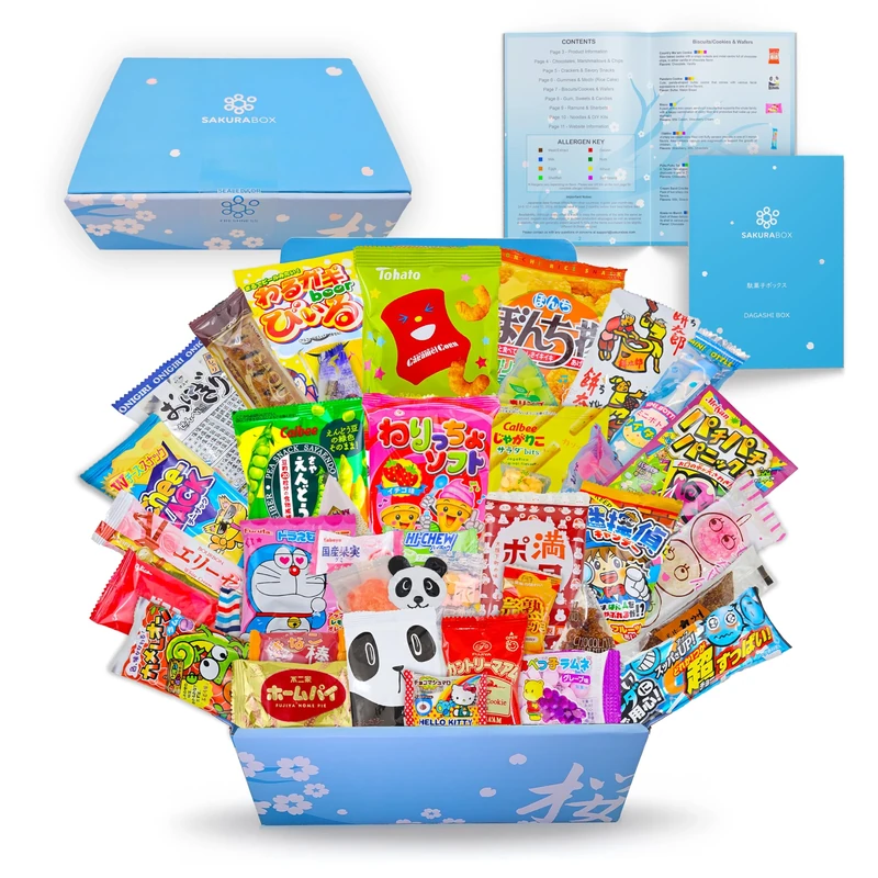 Sakura Box Japanese Candy & Snacks 40 Piece Dagashi Set Food Gift