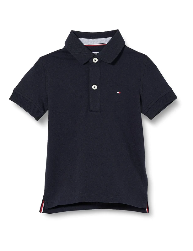 Tommy Hilfiger Boys’ Short Sleeve Organic Cotton Polo Shirt, Blue (Sky Captain), 3 Years