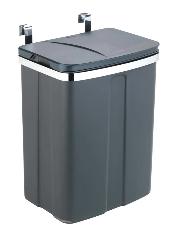 Wenko Garbage bin kitchen trash can hanging gray 12l