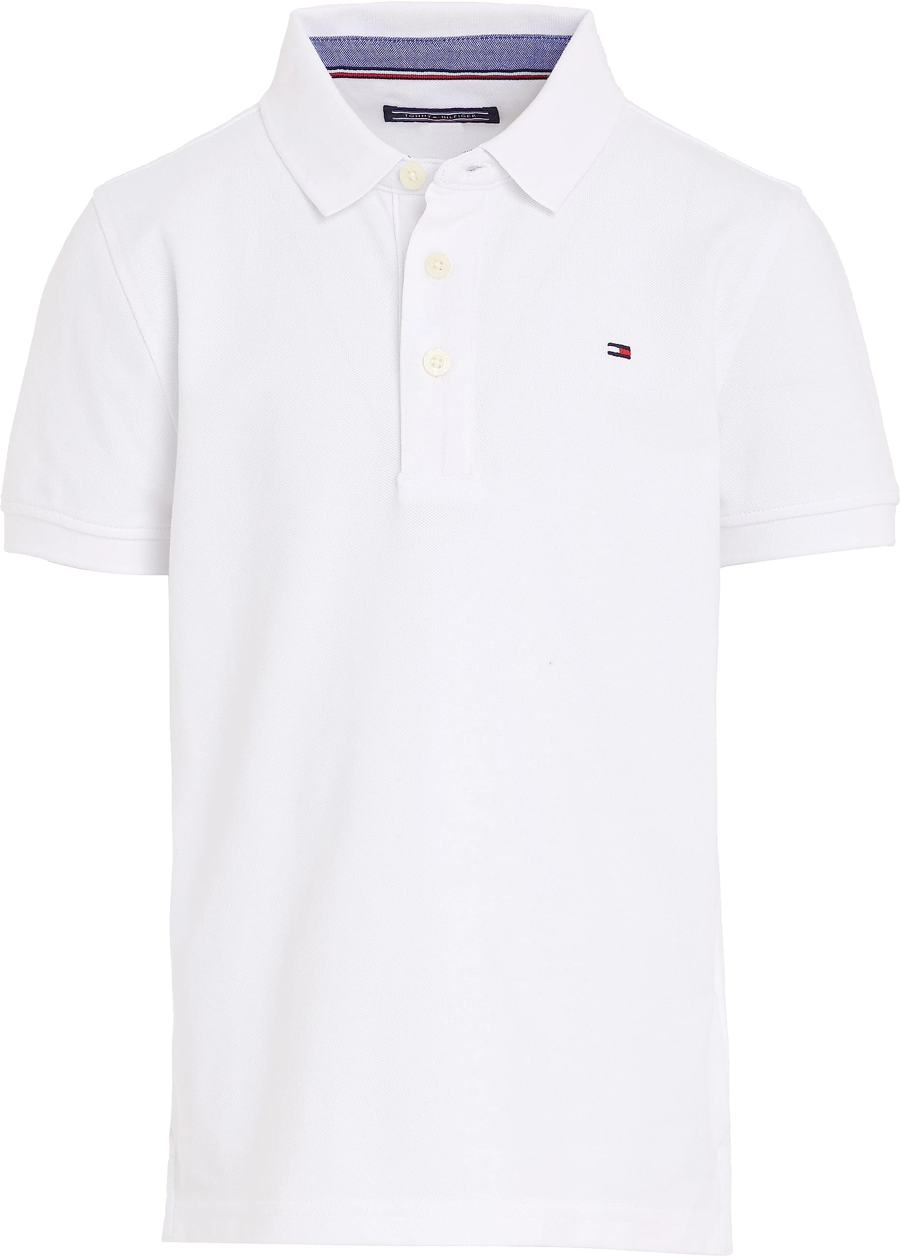 Tommy Hilfiger Boys’ Short Sleeve Organic Cotton Polo Shirt, White (Bright White), 9 Months