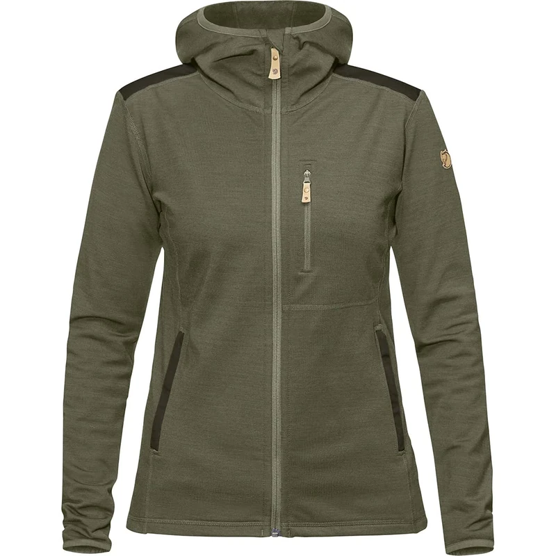 FJALLRAVEN F89765-625-662 Keb Fleece Hoodie W Laurel Green-Deep Forest M