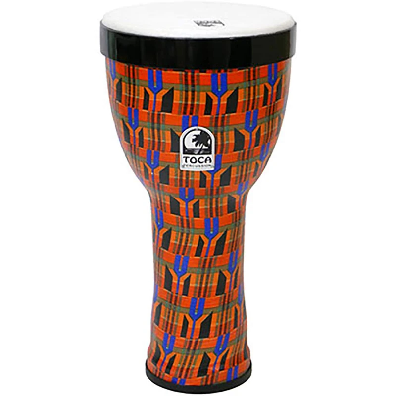 TOCA Nesting Drums Freestyle II (Weatherproof PVC drum, for indoor & outdoor, space-saving, lightweight, for musical education & therapy, diameter: 10"), Kente Cloth