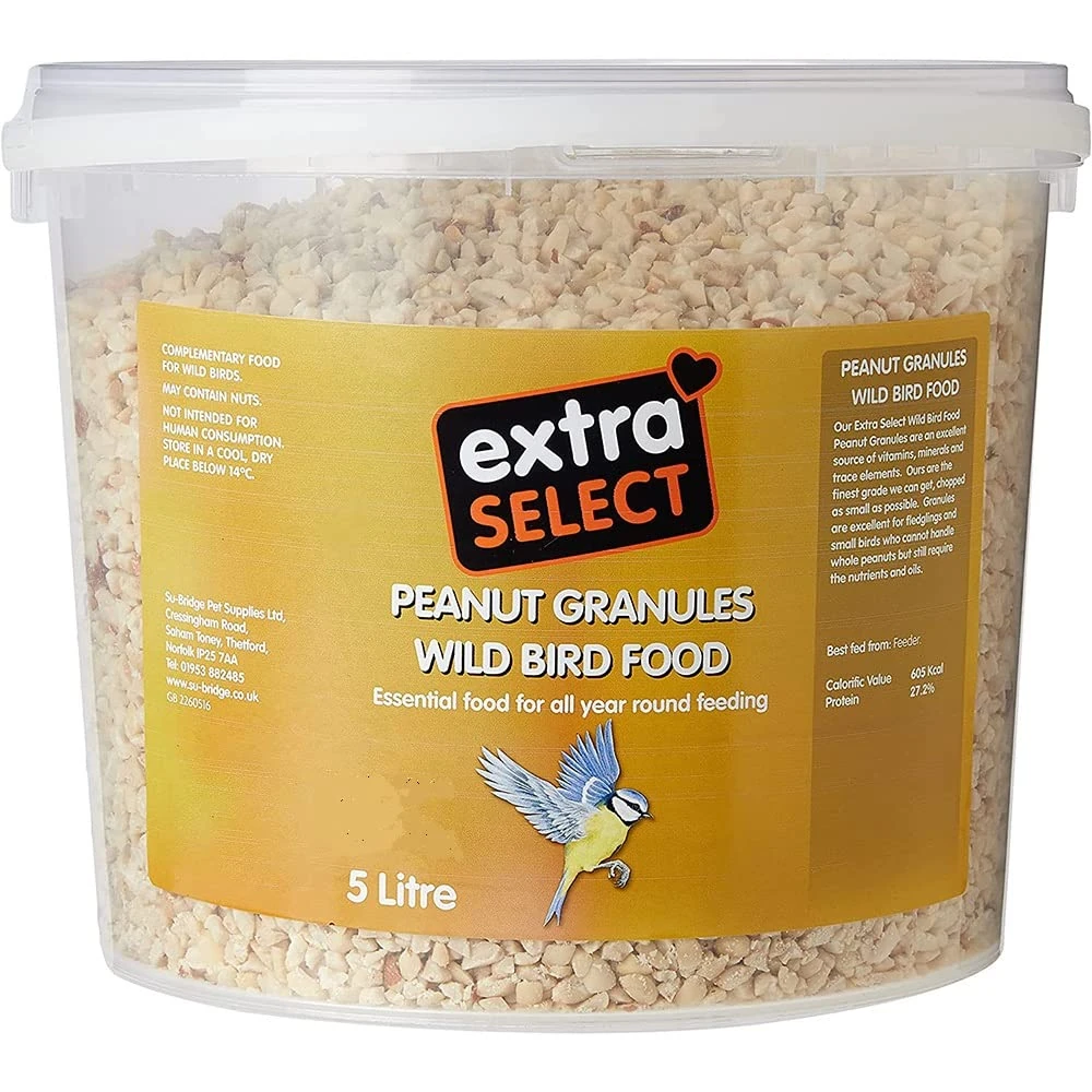 Extra Select Peanut Granules Wild Bird Food Treat Tub, 5 Litre