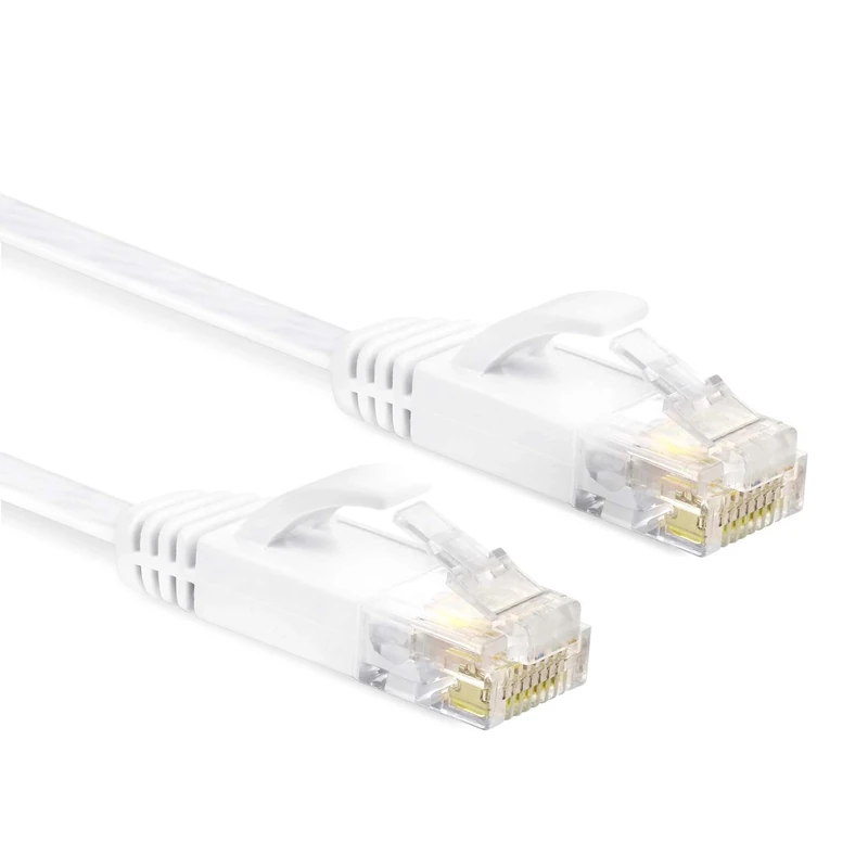 VOSGA Cat6 Ethernet Cable 30M/100 ft,Long Cat 6 White Flat Internet LAN Patch Rj45 Cables Cat 6 Network Cable Gigabit Wire.30M/100ft