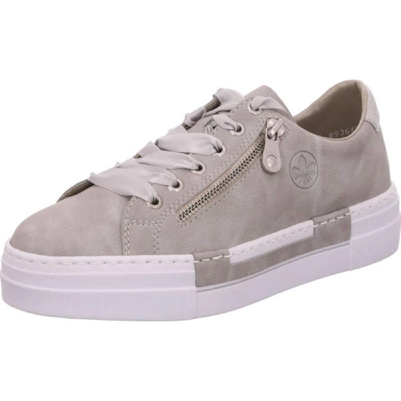 Rieker Women’s Frühjahr/Sommer N49c2 Low-Top Sneakers, Grey (Cement/Silver 40), 8 UK