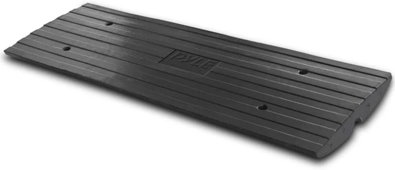 Pyle Heavy Duty Rubber Kerb Ramp - Suitable for Car, Truck, Scooter, Bike, Motorcycle, Wheelchair Mobility - For Loading Dock, Garage, Pavement
