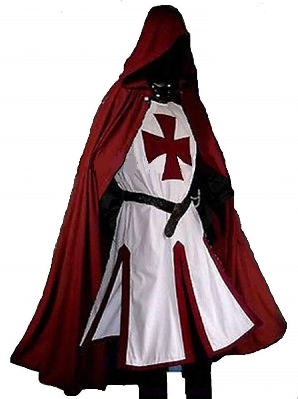 ANTIQUECOLLECTION Medieval Templar Knight Crusader Surcoat & Cloak Reenactment LARP White, Red