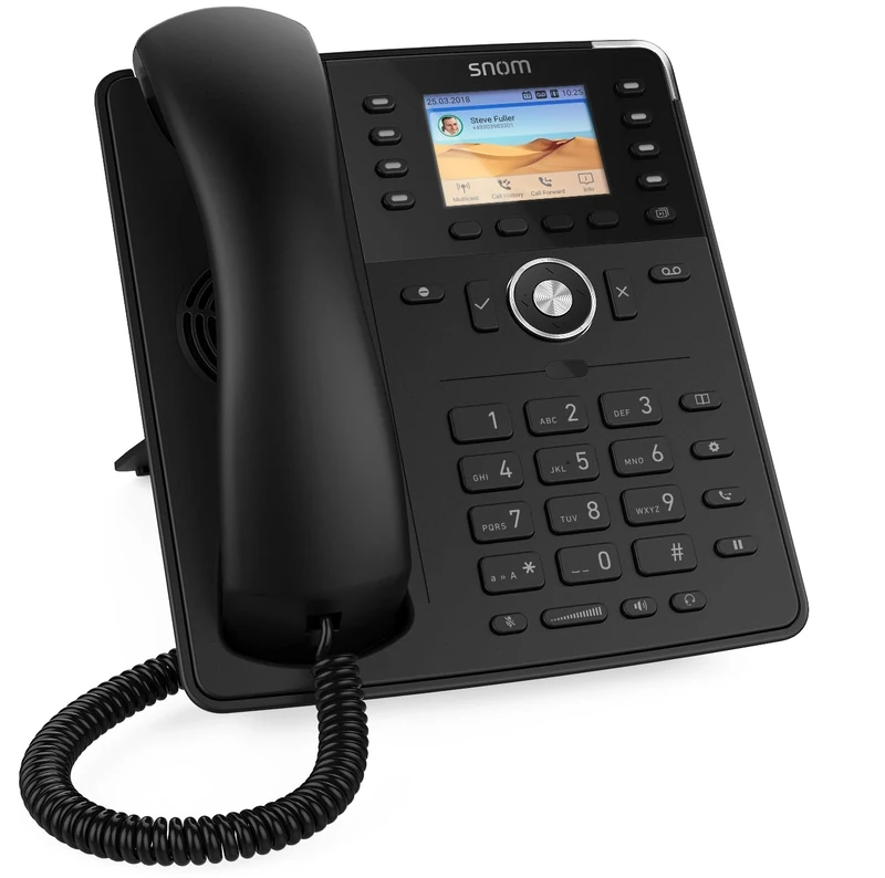 Snom D735 Global Desk Telephone (High-resolution 2.7” Graphical TFT Display,32 Self-labeling Function Keys (8 Physical),Black,00004389