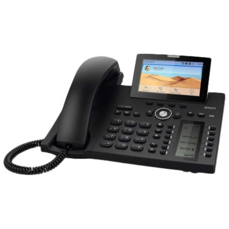 Snom D385 Desk Telephone (Color + SmartScreen,12 SIP identities,Sensor hook switch,Bluetooth,USB,48 self-labelling keys (12 physical),Black,00004340