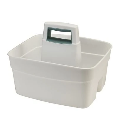 lakeland Deep Multipurpose Cleaning Caddy White – Tall Sides Prevent Items Falling Out Wipe-Clean