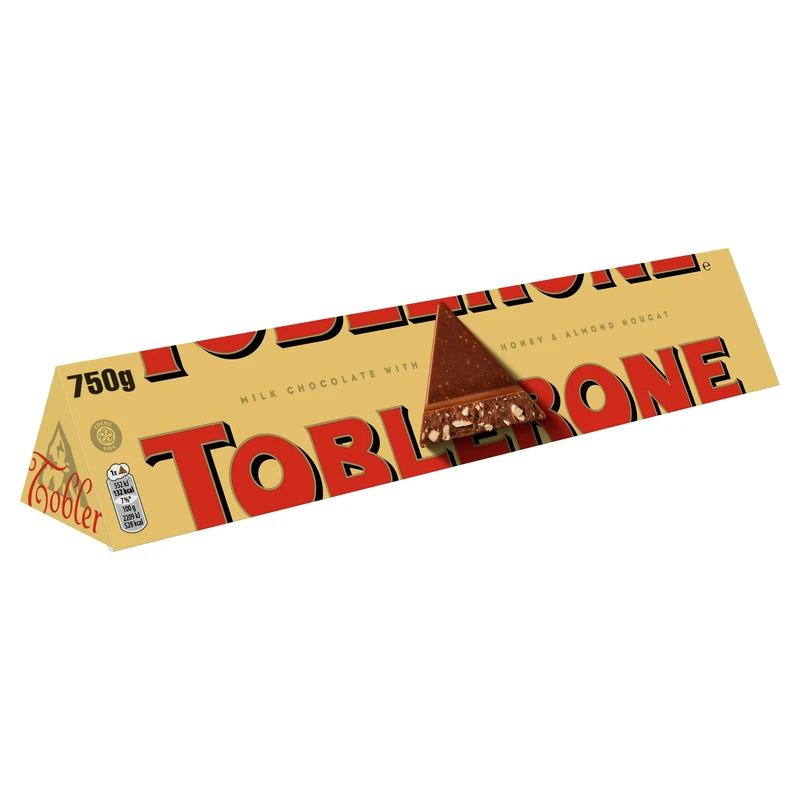 Toblerone Milk Chocolate Bar, Swiss Chocolate with Honey and Almond Nougat, Made with Swiss Milk, Christmas Treat for Gifting, or Sharing, 750 g (Pack of 1)
