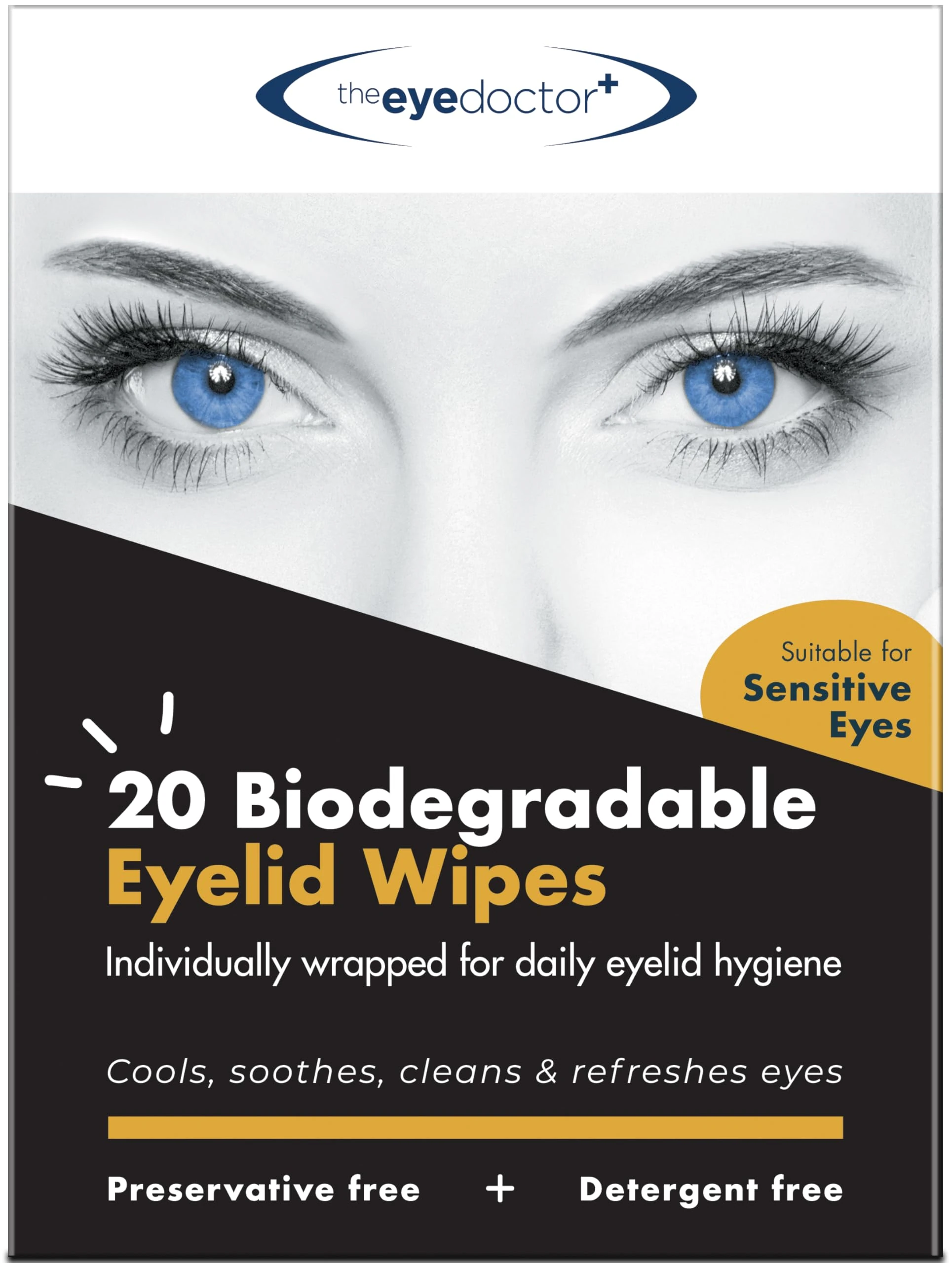 The Eye Doctor Eyelid Wipes – 20 x Single use Eyelid Wipes – Suitable for Sensitive Eyes, Dry Eyes, Blepharitis & MGD - Detergent and Preservative Free Eye Wipes