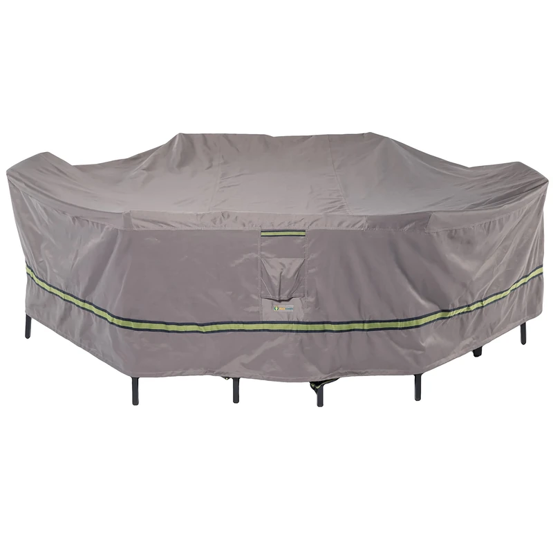 Duck Covers Soteria RainProof 127 in. L Rectangular/Oval Patio Table with Chairs Cover