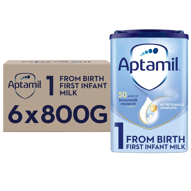 Aptamil 1 First Baby Milk Powder, From Birth, 800g (Pack of 6)
