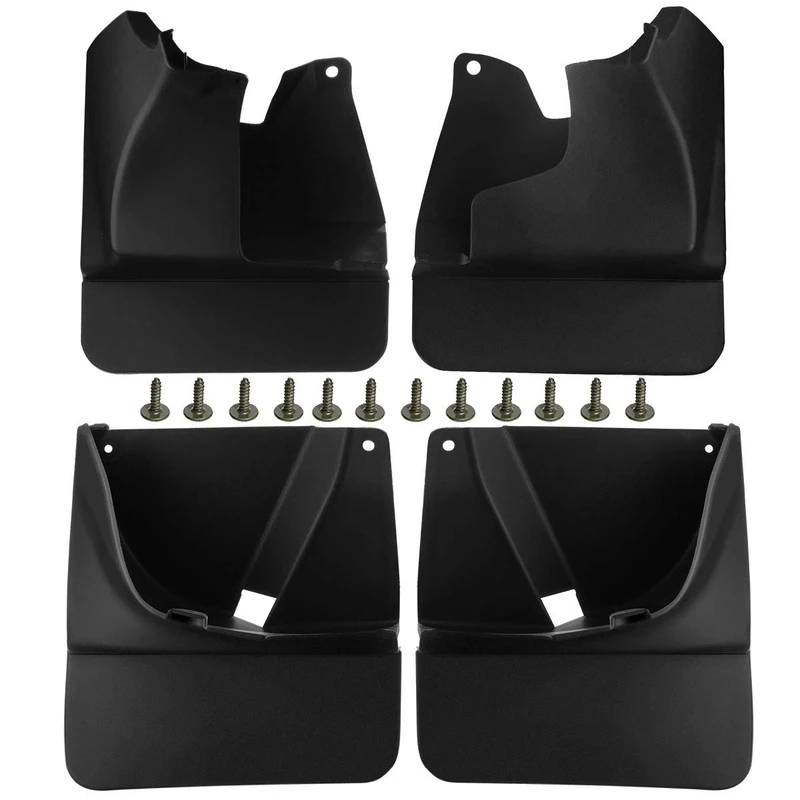 A-Premium Set of 4PCS Mud Flaps Splash Guards Mudguards Mudflaps with Hardware Kits Accessory Compatible with Toyota Land Cruiser (J120), 2003-2009, Sport Utility, Black, Front LH RH and Rear LH RH - Image 1