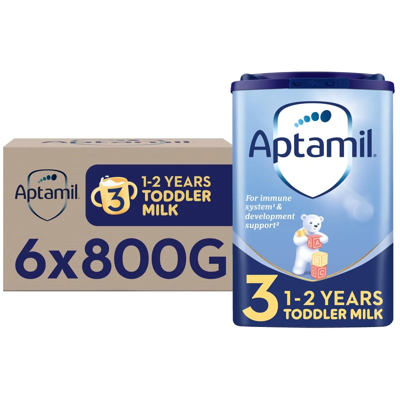 Aptamil 3 Toddler Baby Milk Powder Formula 1-2 Years 800g (Pack of 6)