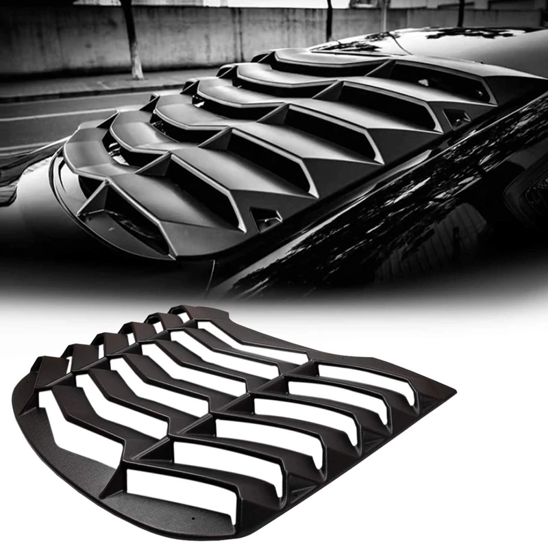CUMART 2015-2021 Rear Window Louvers Windshield Sun Shade Cover Lambo Style Matte Black Compatible with Ford Mustang 2015 2016 2017 2018 2019 2020 2021 …