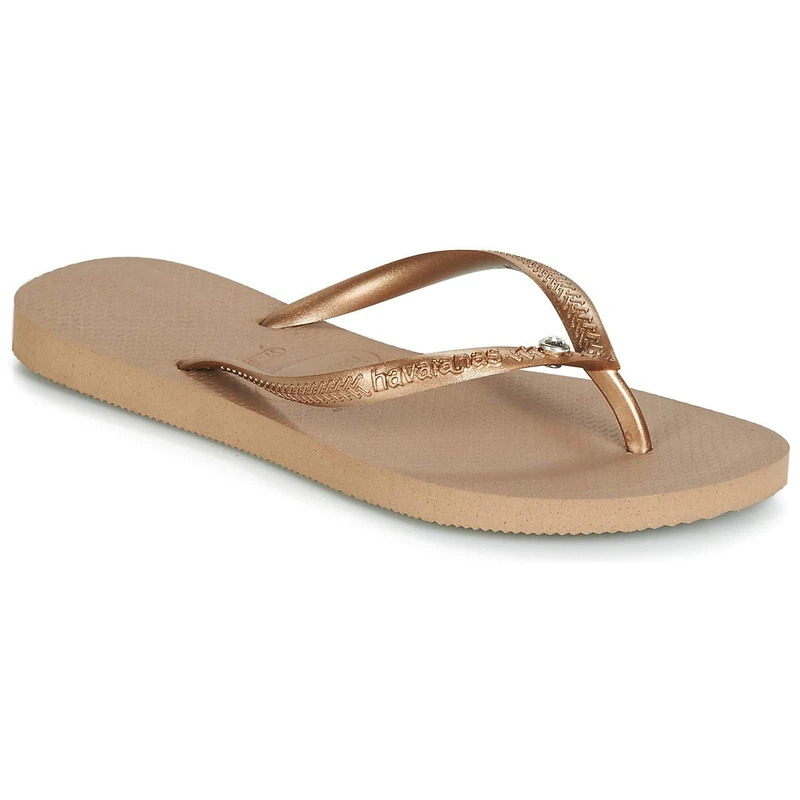 Havaianas Slim Crystal Glamour Sw Women's Flip Flop, Metallic Rose Gold, 1/2 UK