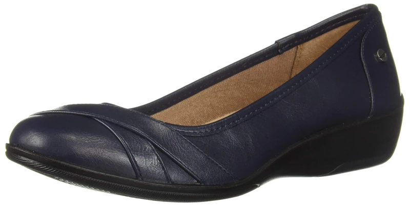 LifeStride Women's Loyal Ballet Flat, Navy 1798, 8 2W US