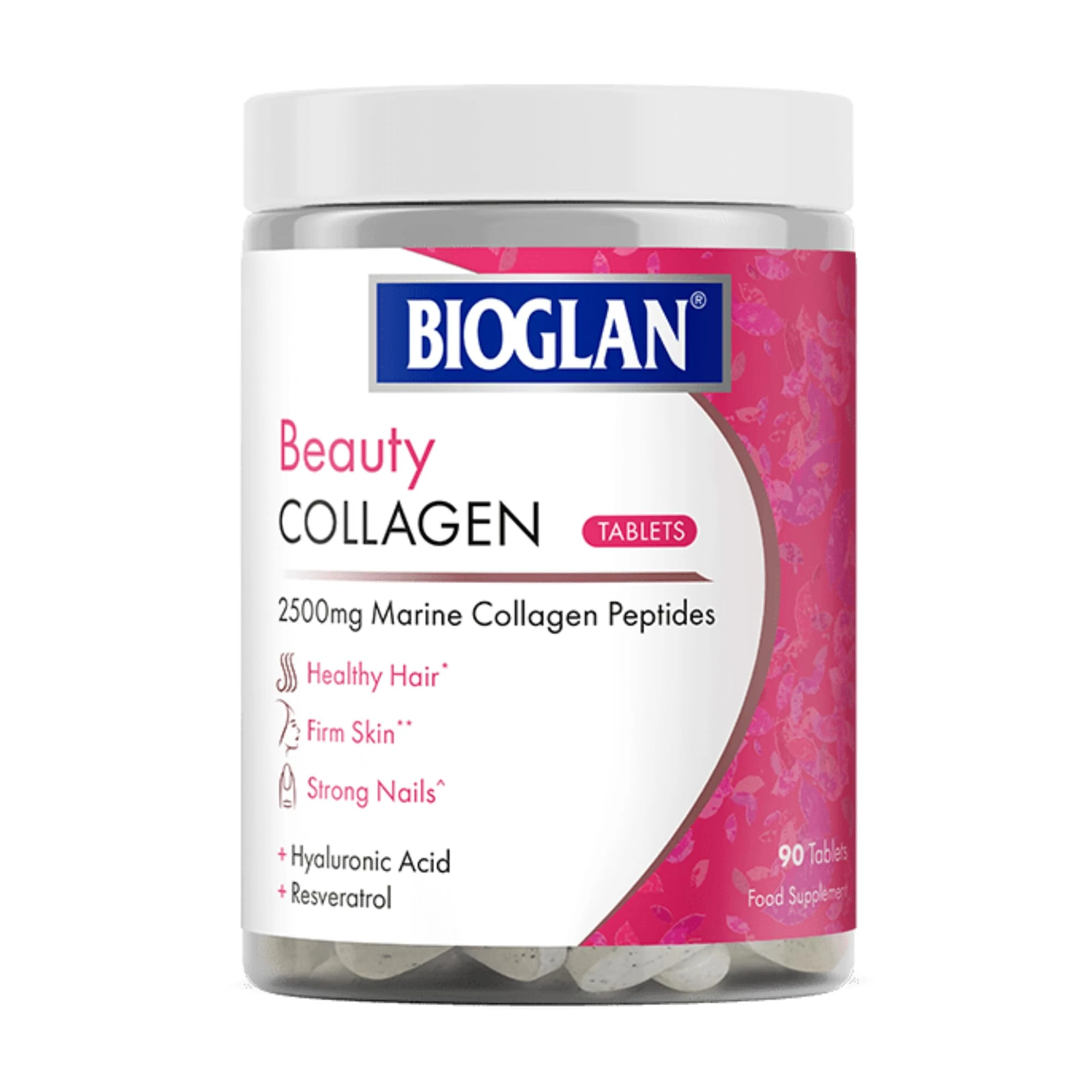 Bioglan Collagen Tablets | 2500mg | Hydrolysed Marine Collagen |Hyaluronic Acid | Resveratrol | Biotin | Selenium & Vitamin C | 90 Tablets