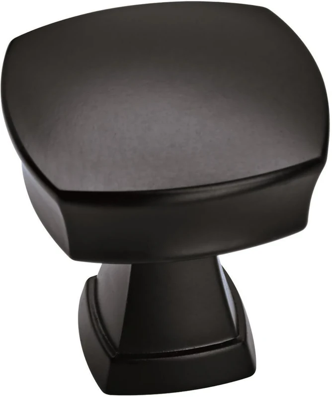 Amerock | Cabinet Knob | Matte Black | 1-1/4 inch (32 mm) Length | Stature | 10 Pack | Drawer Knob | Cabinet Hardware