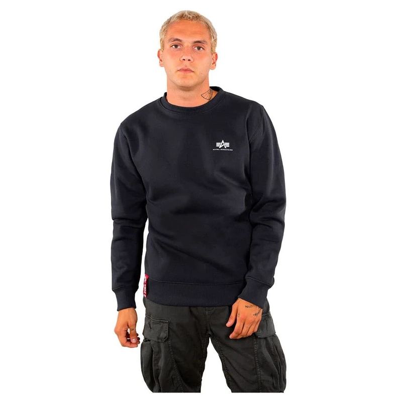 Alpha Industries Basic Sweater Small Logo Sweatshirt for Men Rep.Blue
