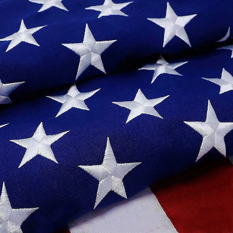 G128 American Flag | 6x10 feet | Heavy Duty Spun Polyester 220GSM - Embroidered Stars, Sewn Stripes, Tough, Durable, Indoor/Outdoor, Vibrant Colors