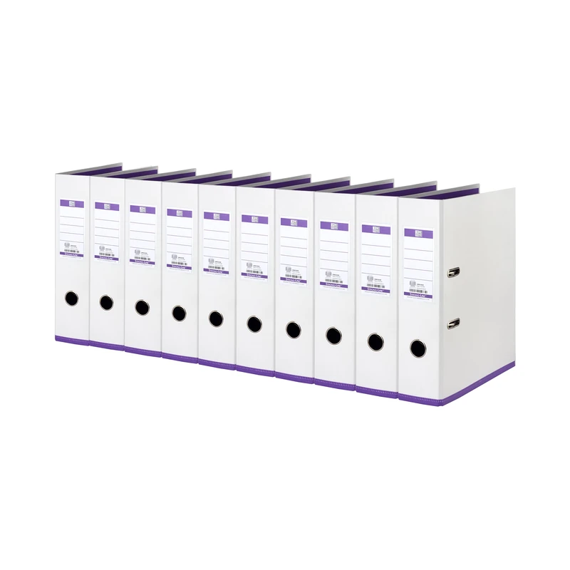 Oxford MyColour A4 Folders 8cm Wide - White and Purple (Pack of 10)