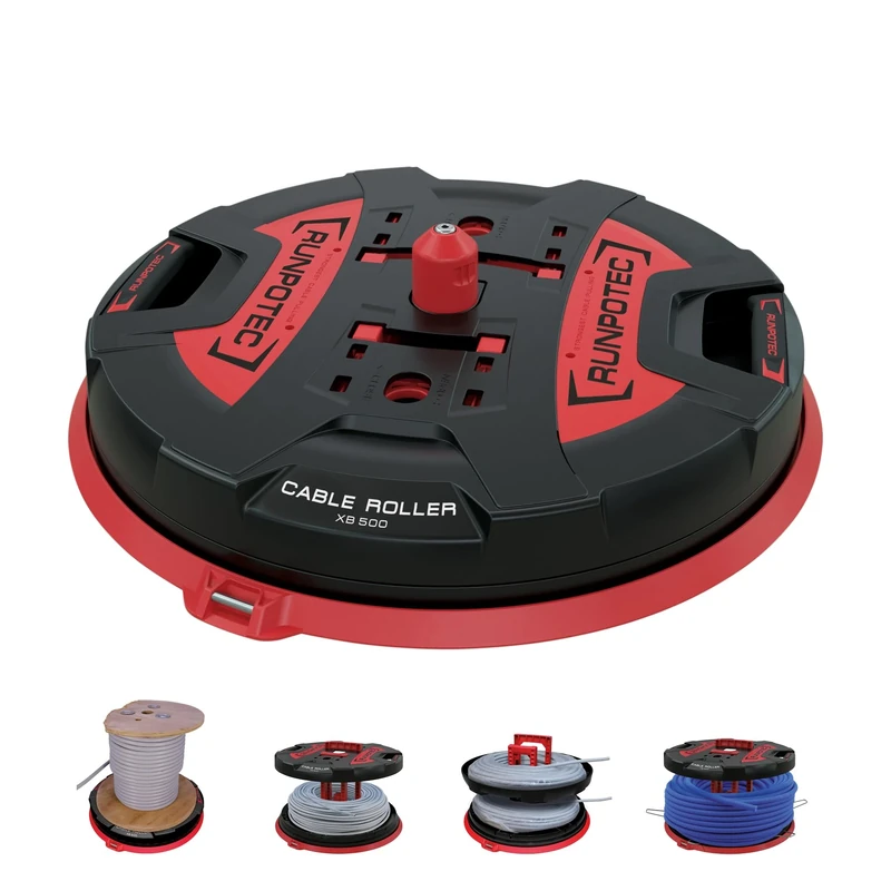 RUNPOTEC 10136 X Board Professional Cable Dispenser XB 500 Cable Retractable System, Black