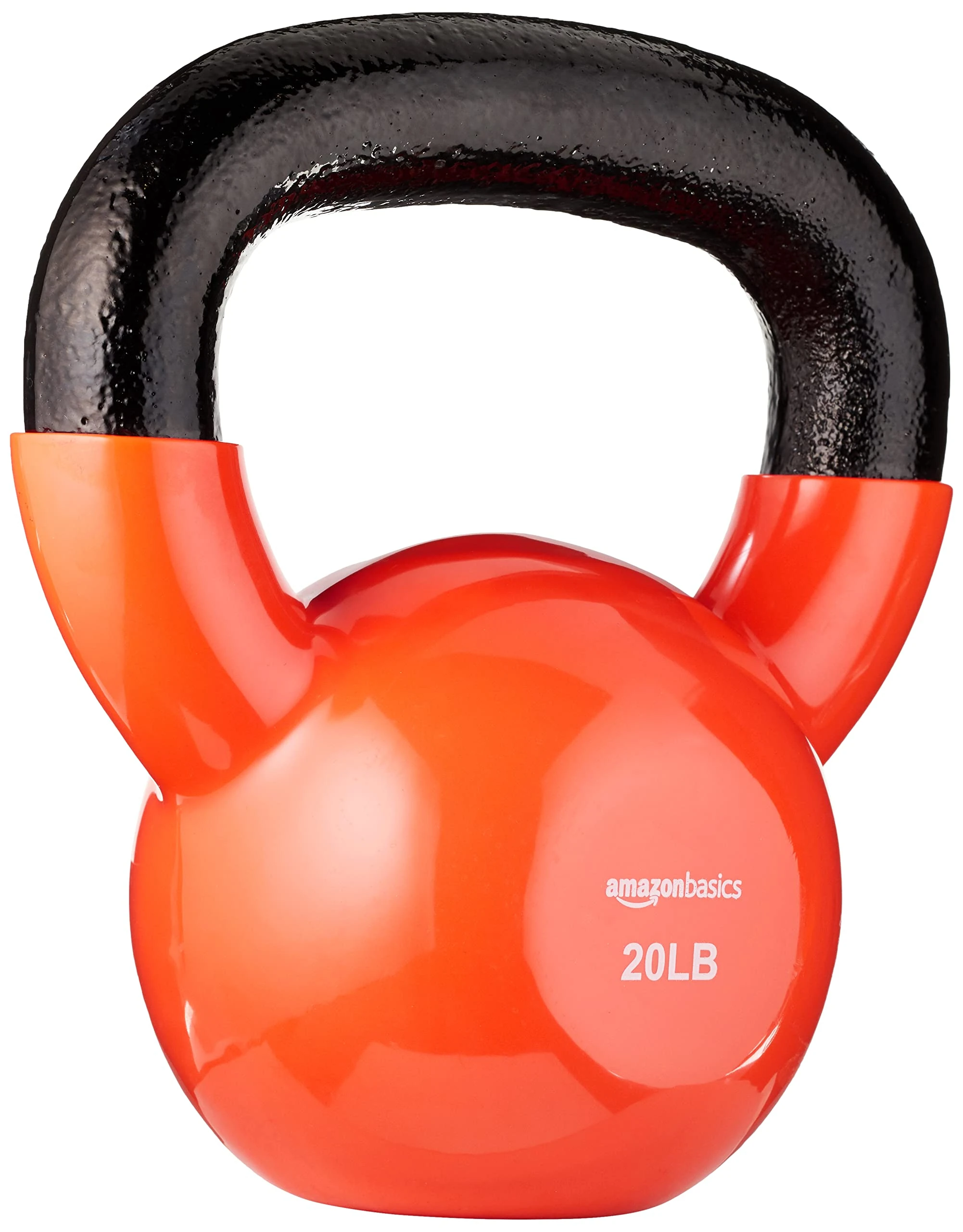 Amazon Basics Vinyl Kettlebell - 20 Pounds (9.1 kg), Orange