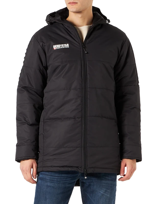 Derbystar Hyper Stadium Jacket Unisex Jacket - Black White, Large