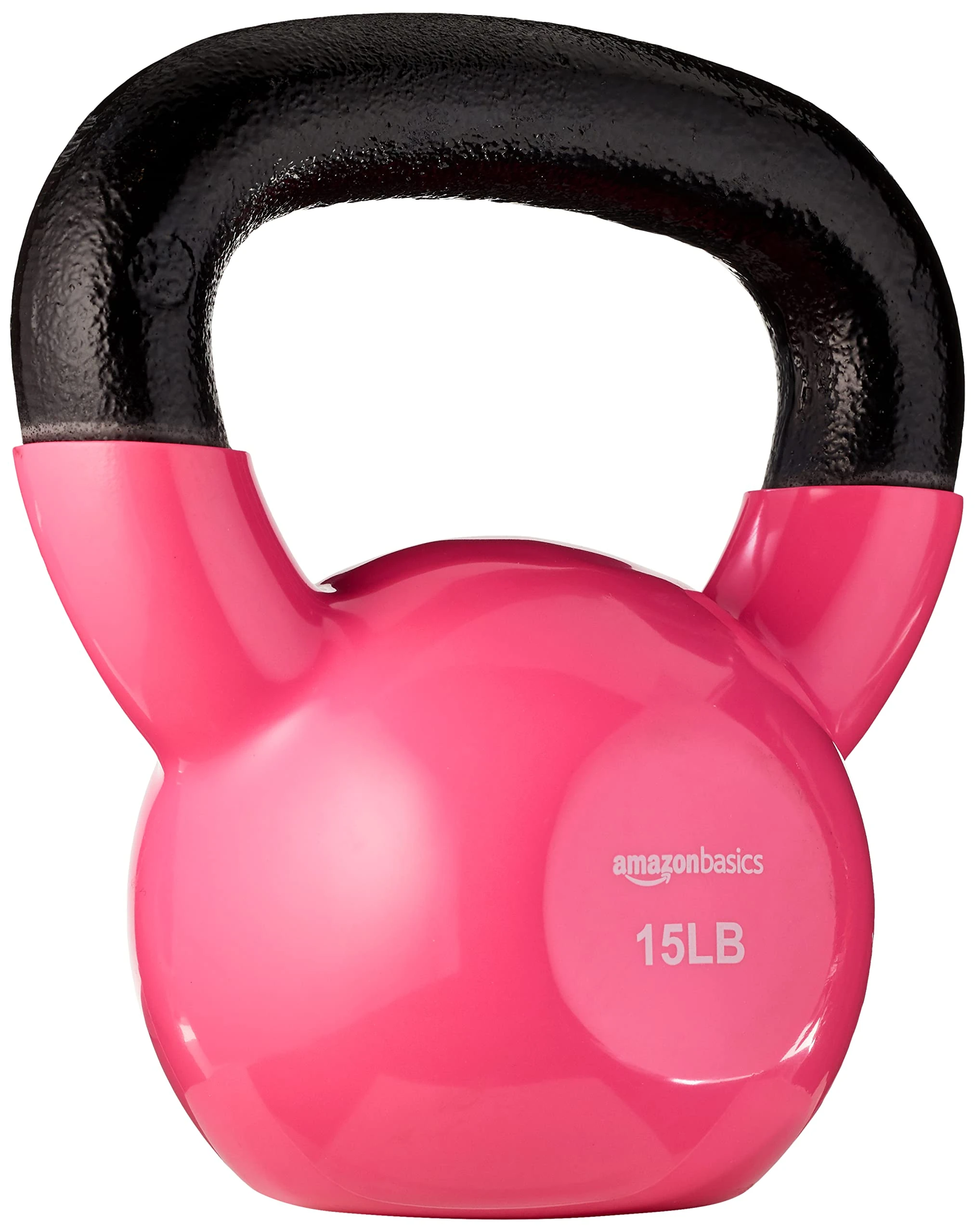 Amazon Basics Vinyl Kettlebell - 15 Pounds (6,8 kg), Pink