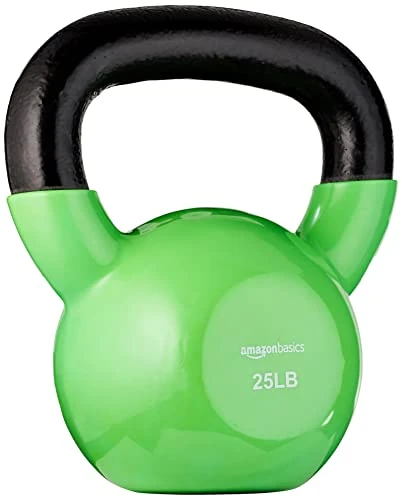Amazon Basics Vinyl Kettlebell - 25 Pounds (11,3 kg), Light Green